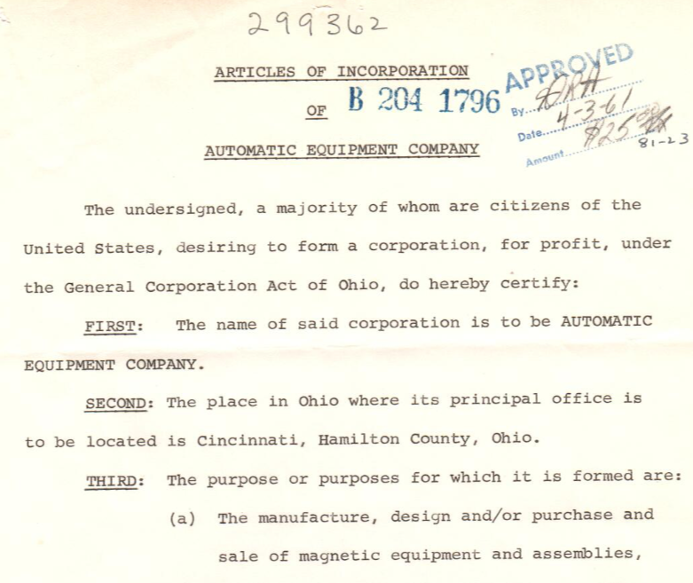 articles of inc swatch